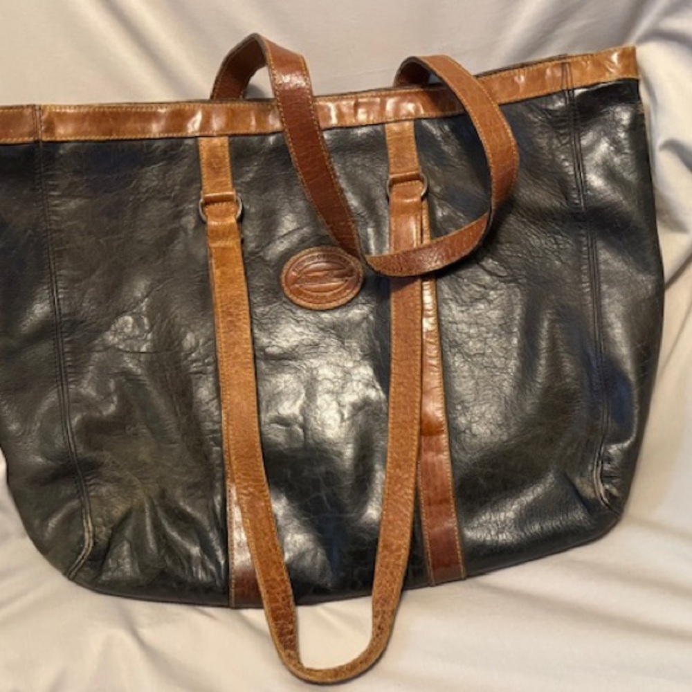 Large vintage Eddie Bauer Leather Tote